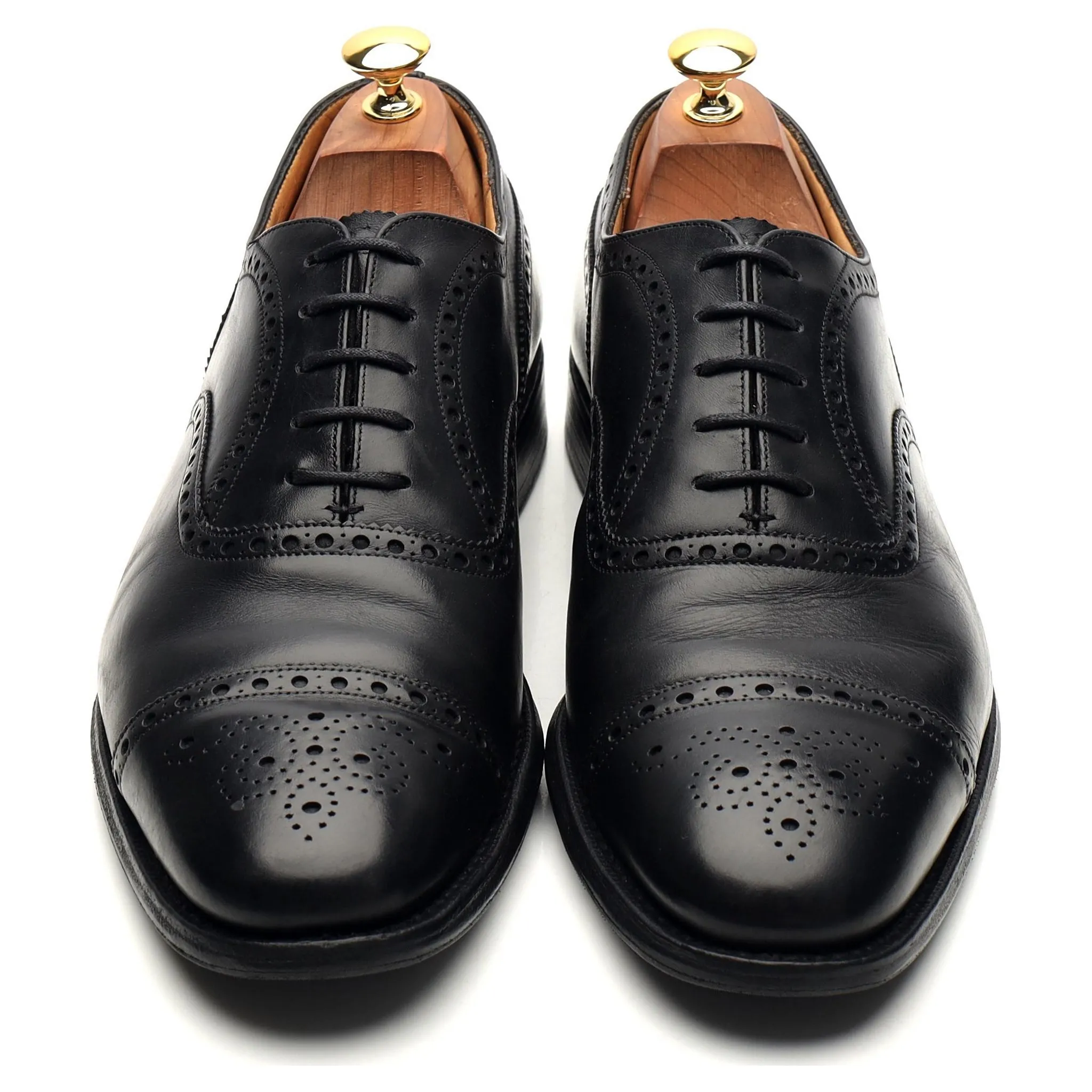 'Diplomat' Black Leather Oxford Brogues UK 9.5 F