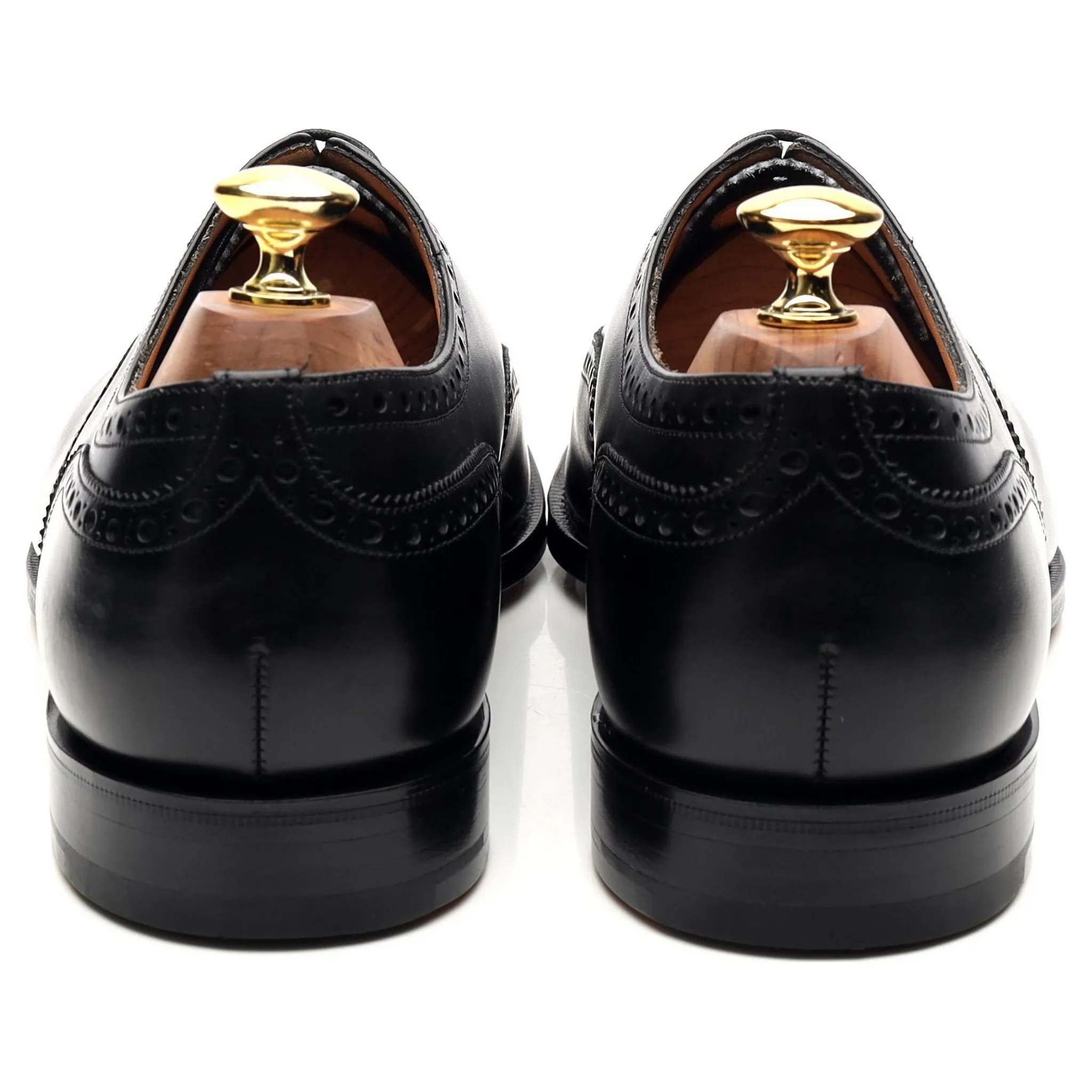 'Diplomat' Black Leather Oxford Semi Brogues UK 8.5 F