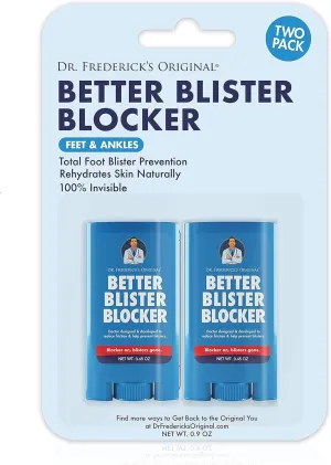 Dr. Frederick’s Original Better Blister Blocker 0.90 oz - 2 Sticks - Anti Chafing Stick - Anti Blister Balm - Blister Prevention & Pain Relief -  Anti Chafe Stick for Travel - Theme Park Essentials