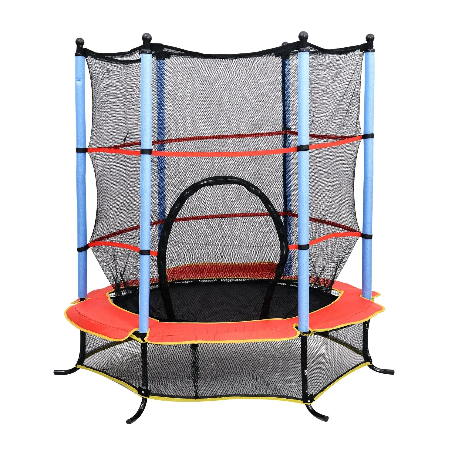 EASYCOMFORT Trampolino Elastico con Rete di Sicurezza Diametro 140cm