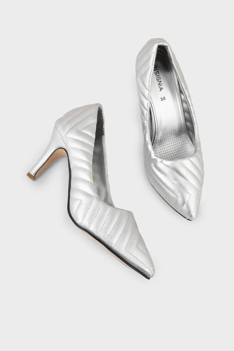 Formal Court Shoes I44421-Silver