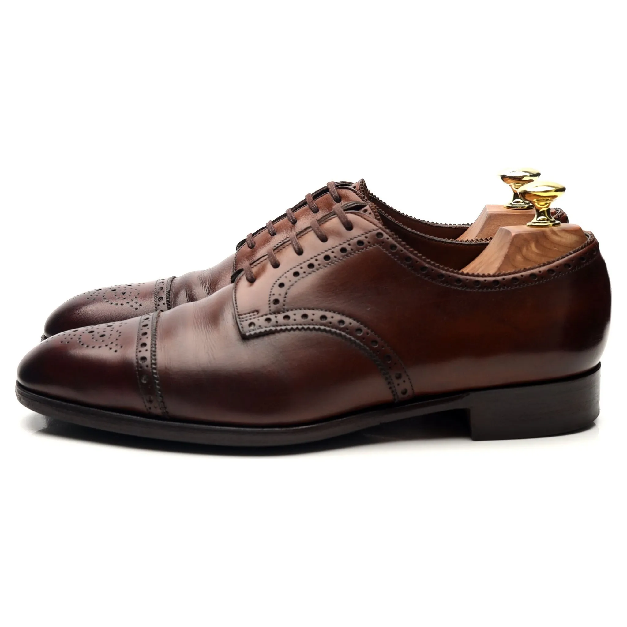 Foster & Son Brown Leather Derby Brogues UK 7.5 E