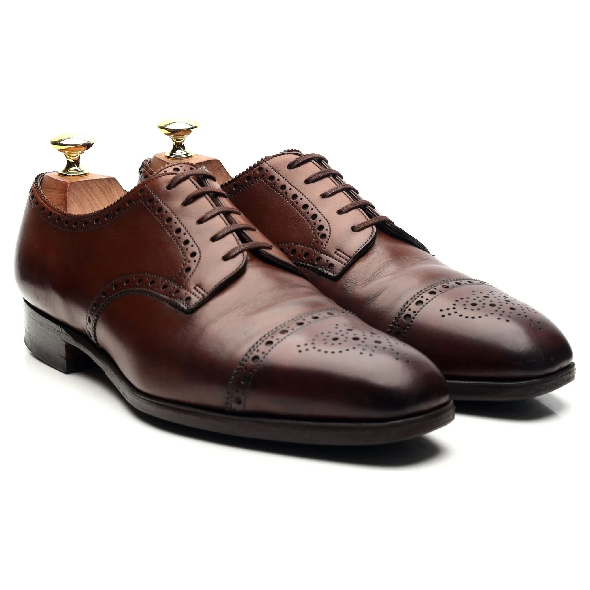 Foster & Son Brown Leather Derby Brogues UK 7.5 E