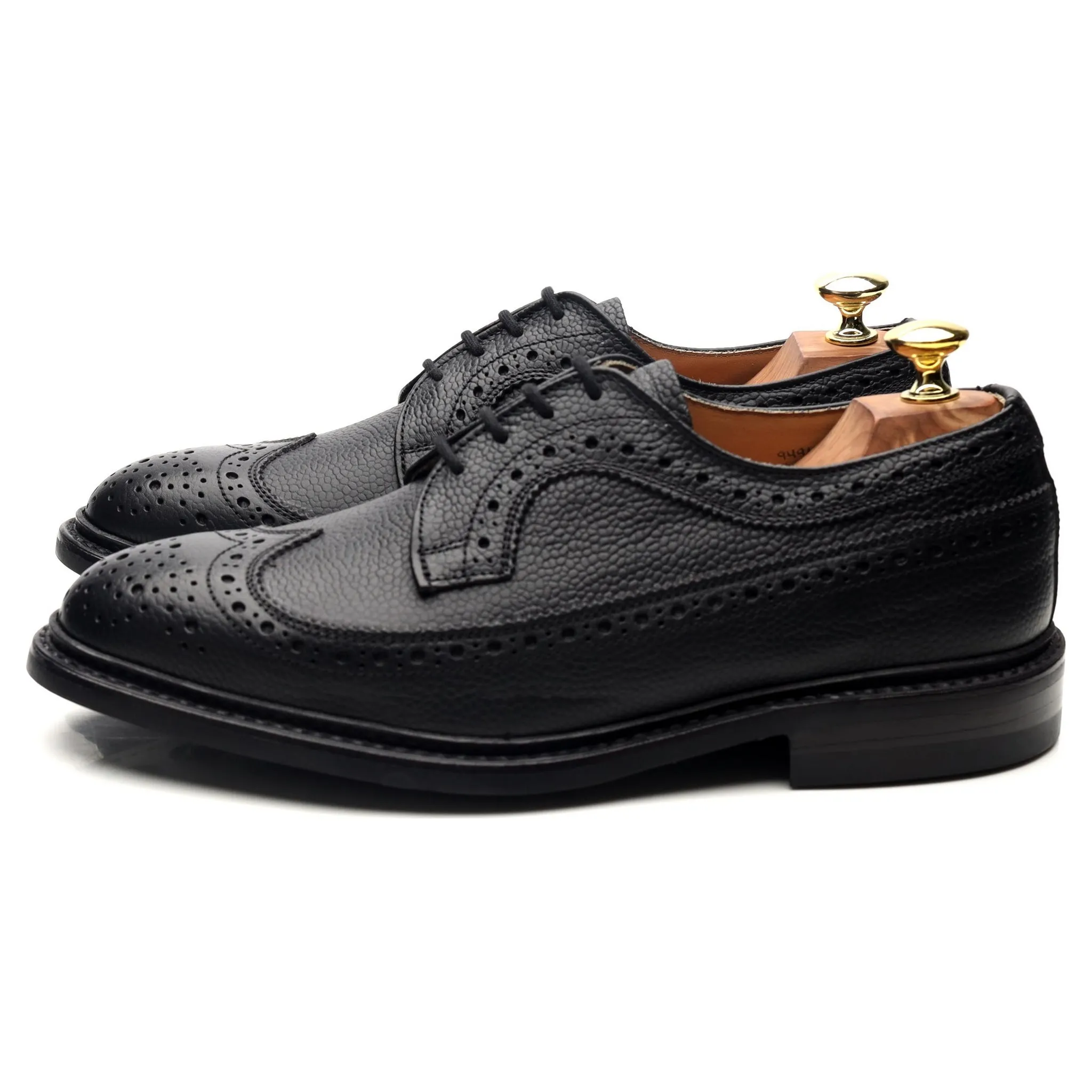 'Fulton' Black Leather Derby Brogues UK 7