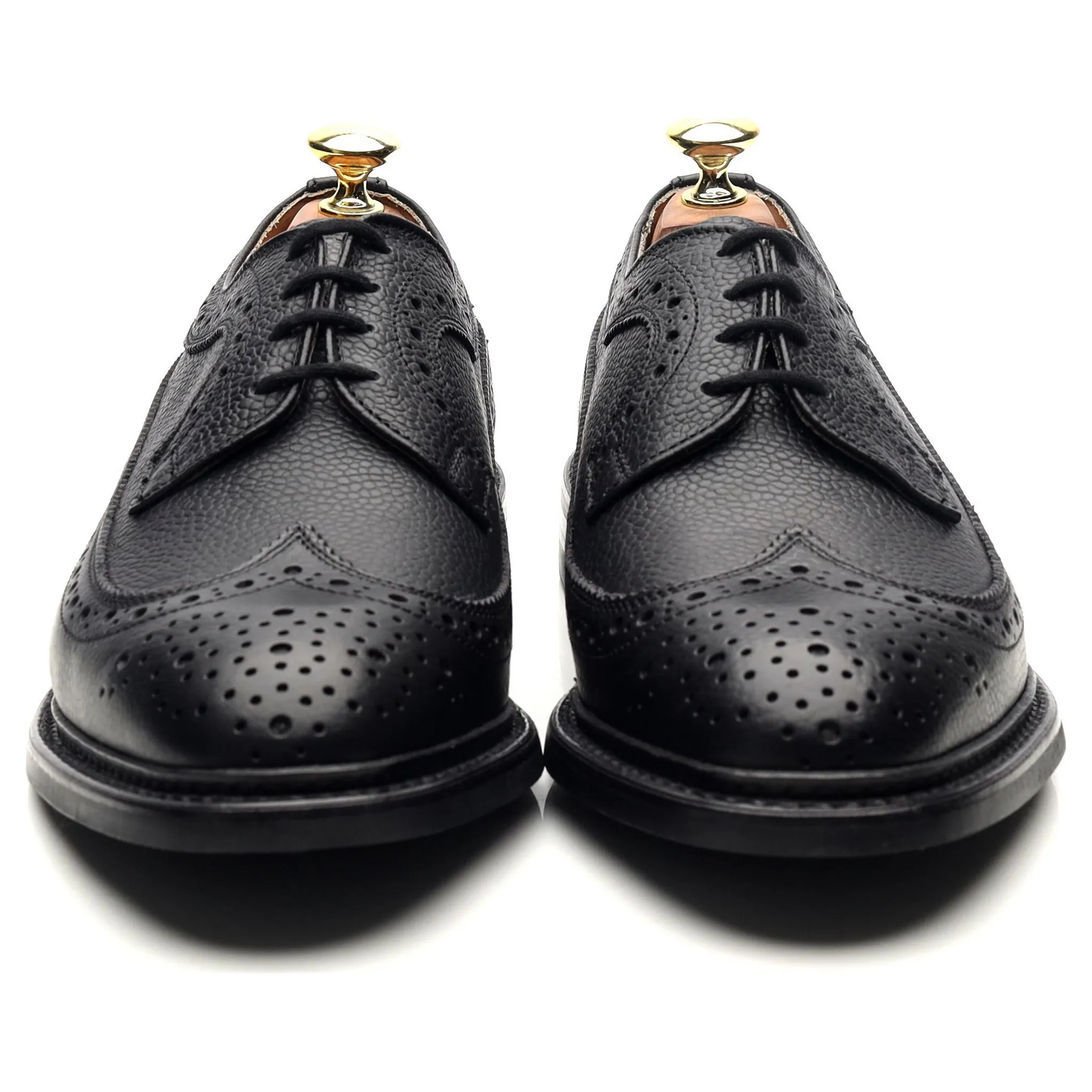 'Fulton' Black Leather Derby Brogues UK 7