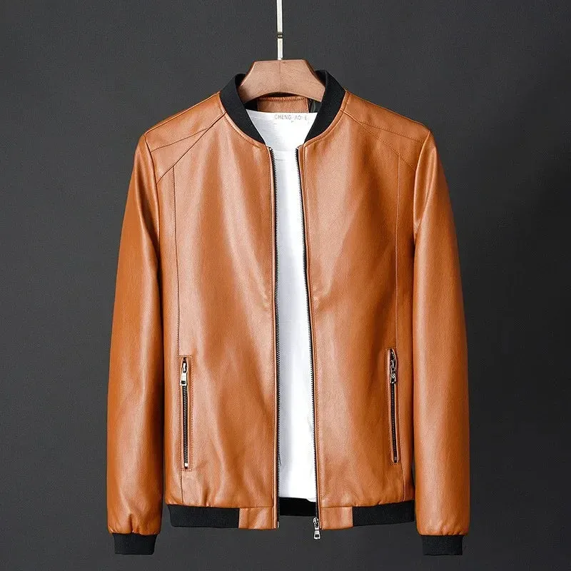 Funki Buys | Jackets | Men's Faux Leather Slim Fit  Dress Jackets