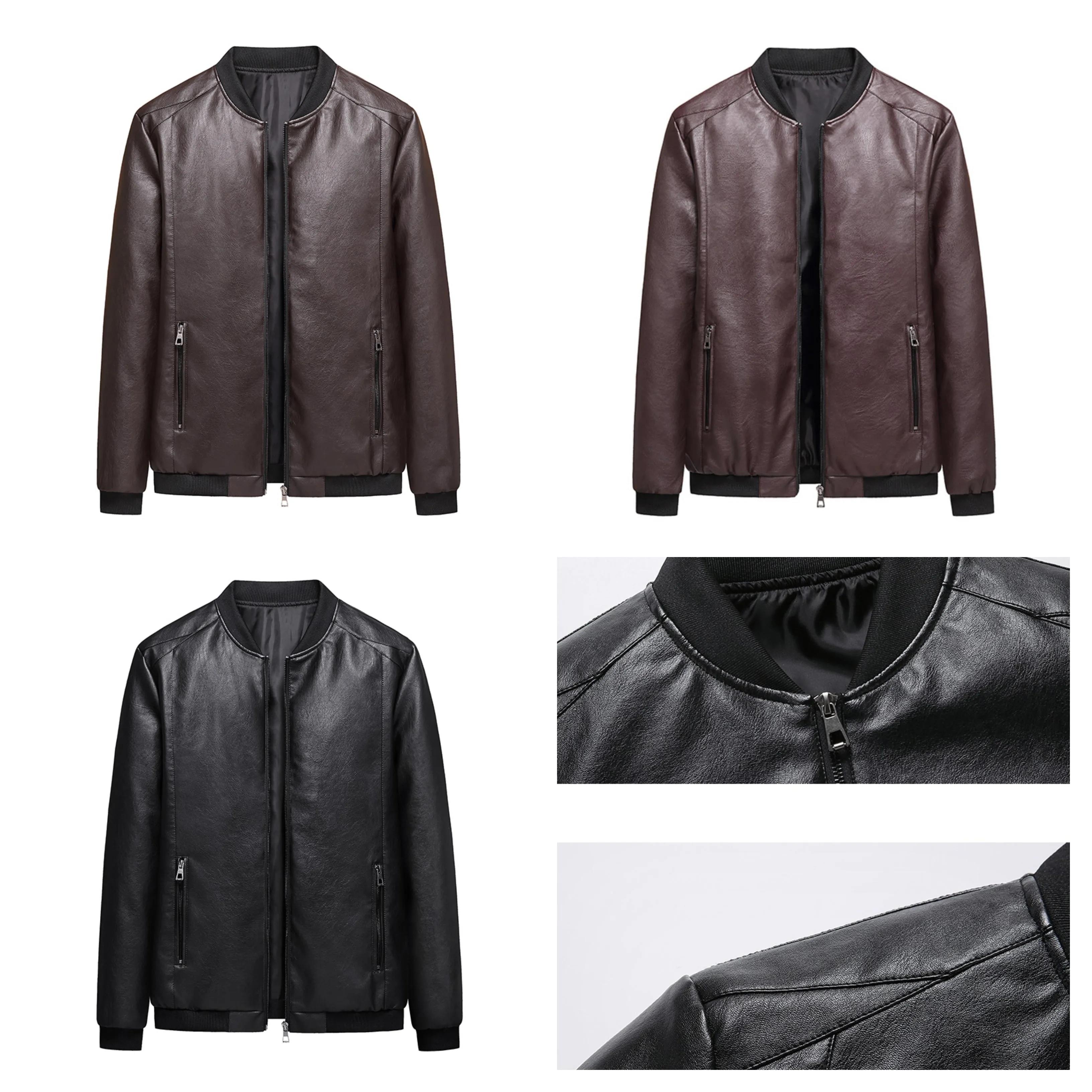 Funki Buys | Jackets | Men's Faux Leather Slim Fit  Dress Jackets