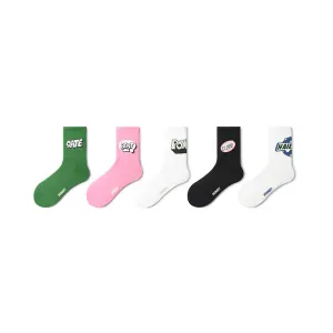 Game On All-season Unisex 5pcs Crew Socks Set