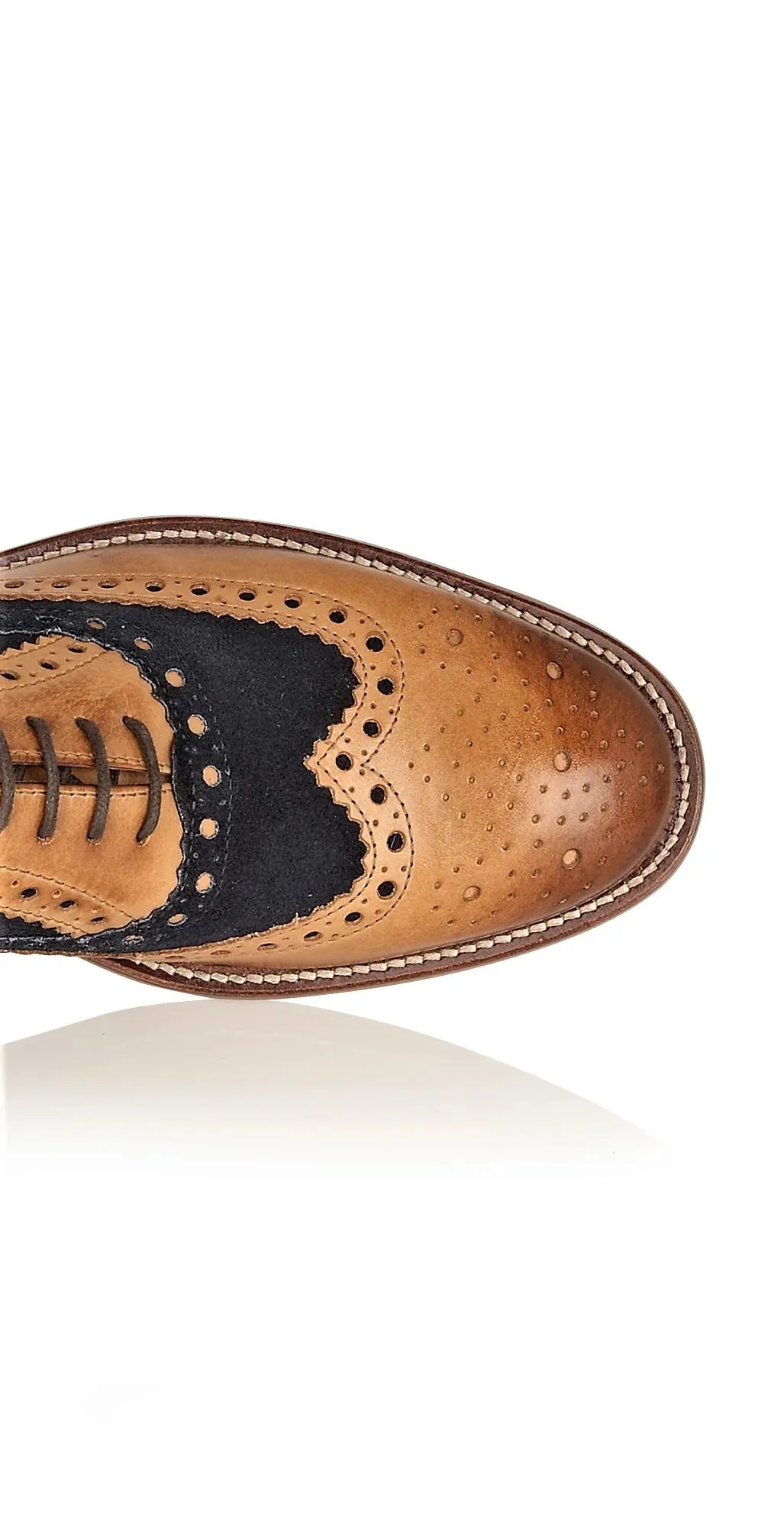 Gatsby Brogue Tan / Navy Wide Fit