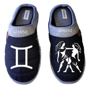 Gemini Zodiac sign Astrology horoscope DF by DEARFOAMS Men's Slippers / House Shoes slides dad father husband gift