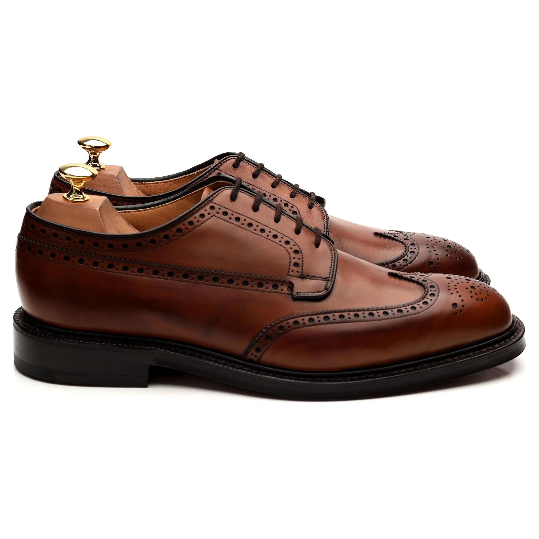 'Grafton' Brown Leather Derby Brogues UK 9 G