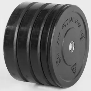 Hit Fitness 150kg Commercial Black Rubber Bumper Plate Set