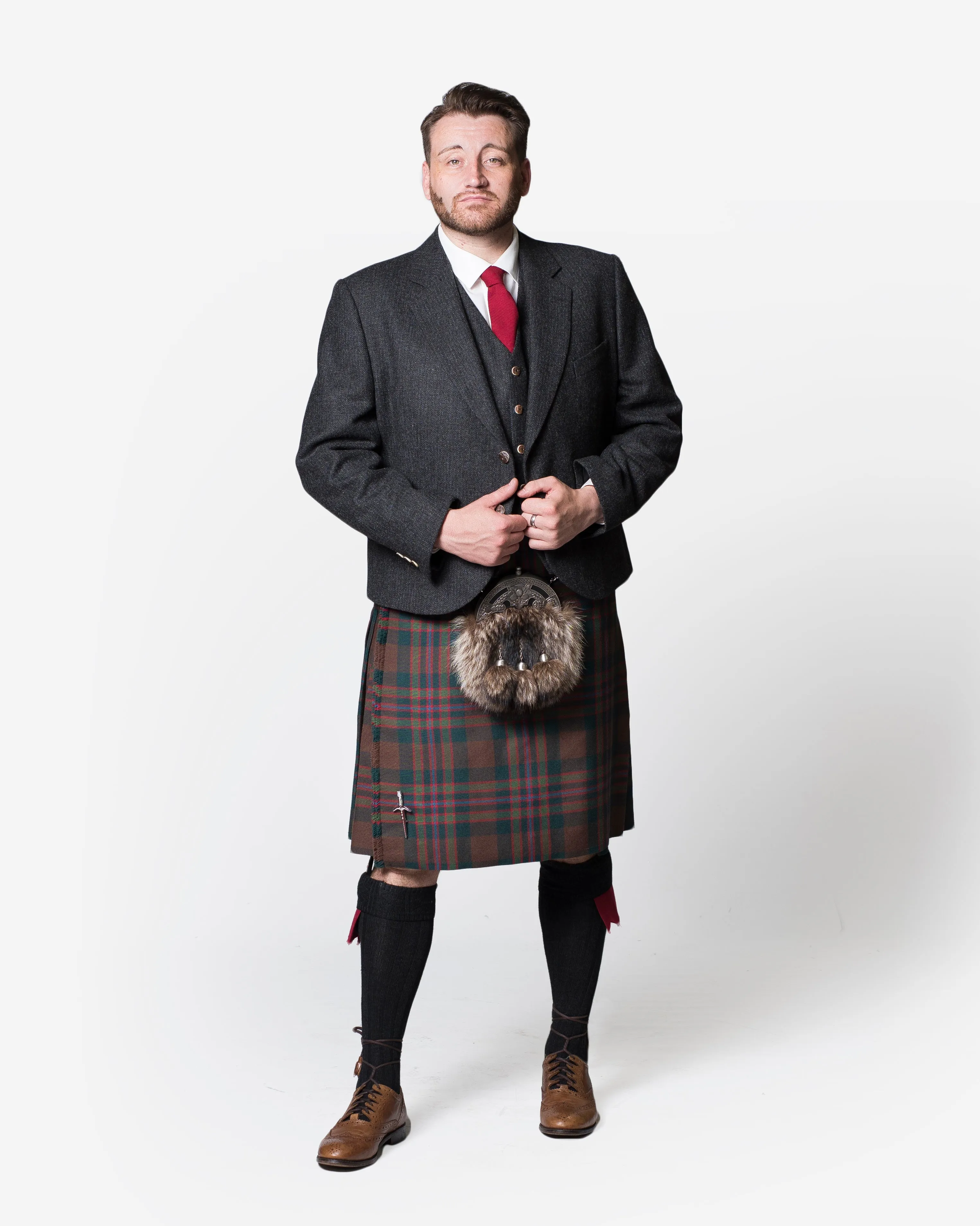 John Muir Way / Lovat Charcoal Tweed Kilt Hire Outfit