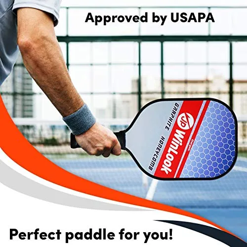 JP WinLook Pickleball Paddle Set with Graphite Face - Lightweight, Indoor/Outdoor USAPA Approved Racquets - - Beginner to Professional, Men Women, 3 Pickle Balls, 1 Racket Bag