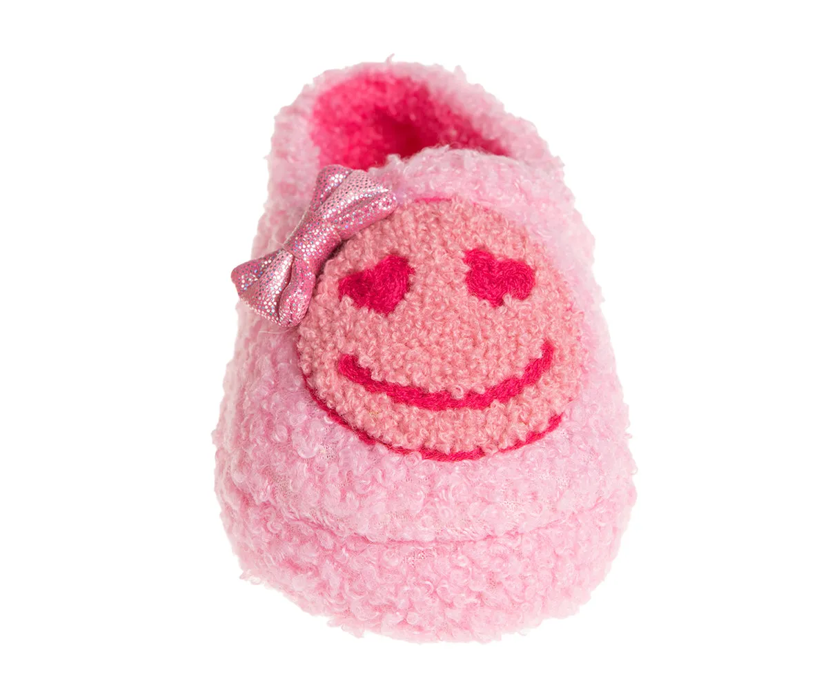 Kensie Toddler Girl's Warm Sherpa Little Girls Fuzzy Slippers, Cute Stuff for Kids with Cute Patch - Toddler Shoes for Girls