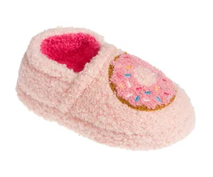 Kensie Toddler Girl's Warm Sherpa Little Girls Fuzzy Slippers, Cute Stuff for Kids with Cute Patch - Toddler Shoes for Girls