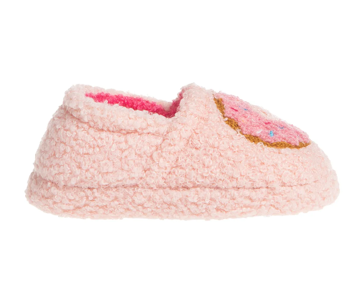 Kensie Toddler Girl's Warm Sherpa Little Girls Fuzzy Slippers, Cute Stuff for Kids with Cute Patch - Toddler Shoes for Girls