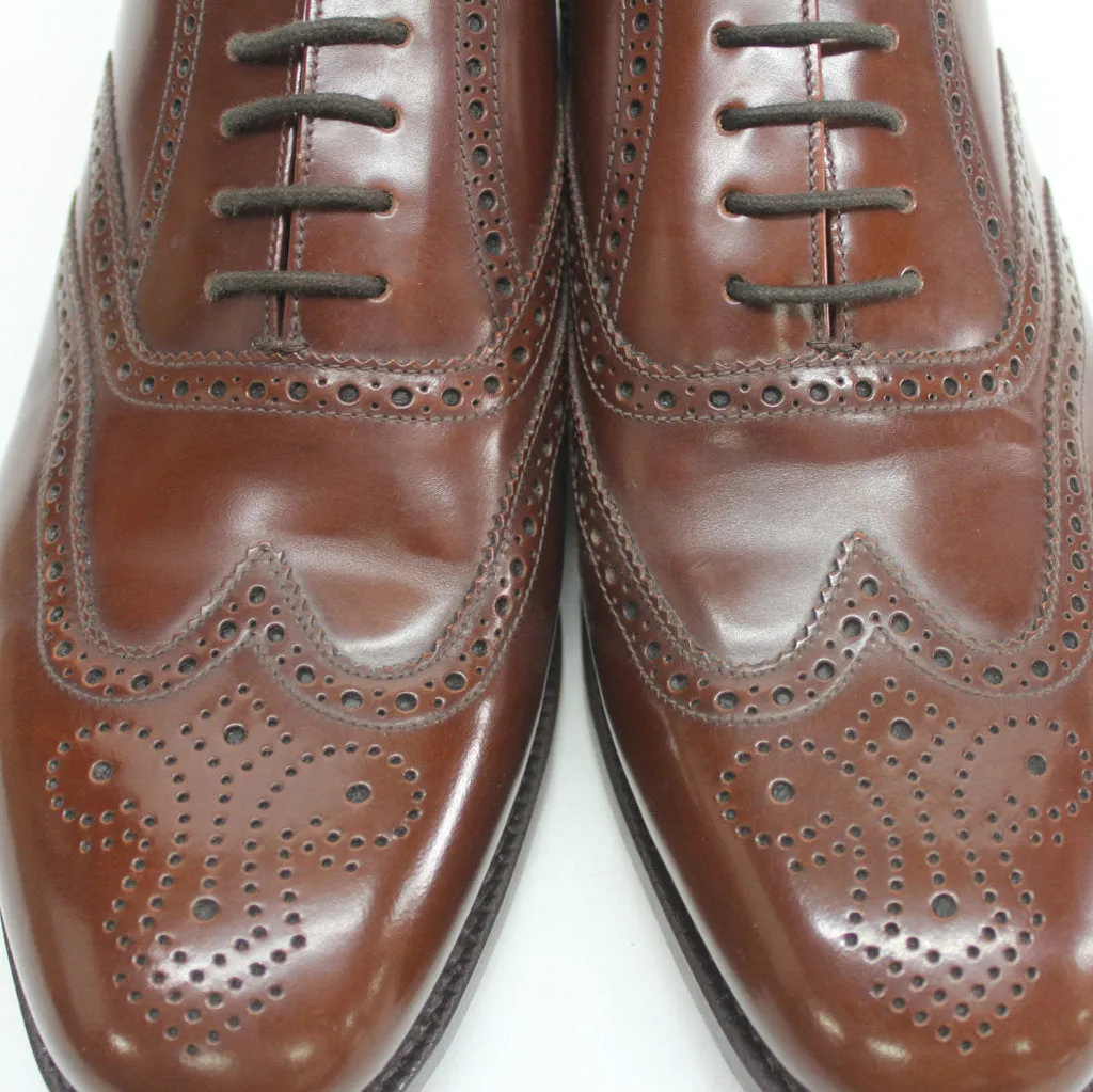 Loake 202 Brown Mens Leather Lace-up Brogues Wingtip Oxford Shoes - UK 9