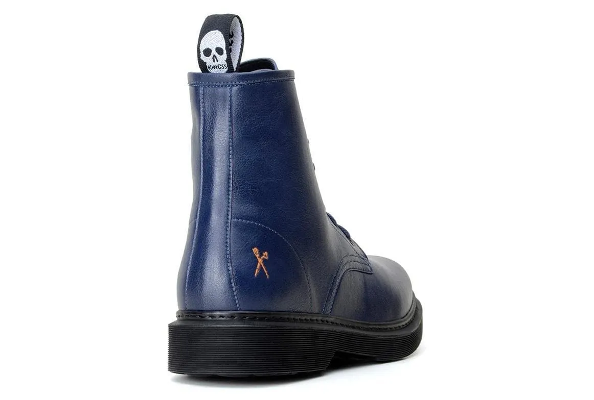 'London 2' Vegan Lace-Up Boot by King55 - Navy