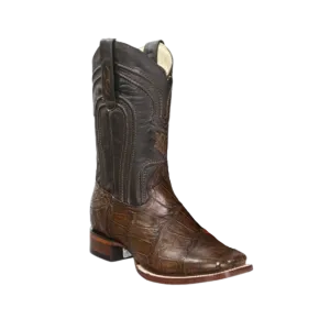 Los Altos Men's Brown Alligator Wide Square Toe Boot