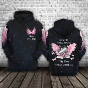 Loss Of Dad Mom Hoodie Memorial Hoodie Angel Wings Shoes Never Walk Alone Remembrance Outfit Men Women