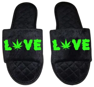 Love Medical Marijuana mmj medicinal weed 4:20 mary Jane Women's open toe Slippers House Shoes slides mom sister daughter custom gift