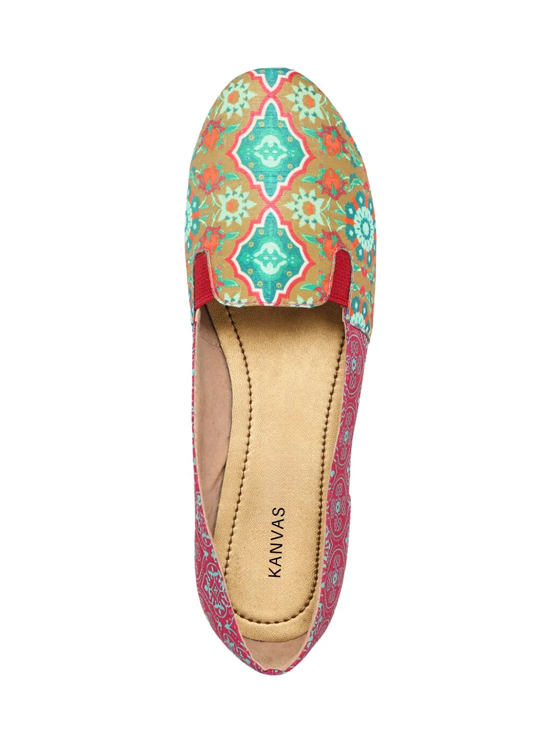 Magenta and Green Mughal Moccasins