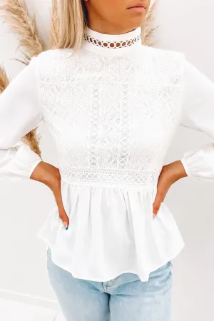 Maisie Peplum Top White