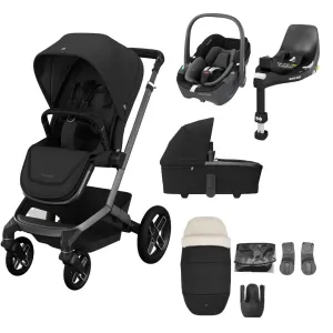 Maxi Cosi Fame 9 Piece Complete Bundle - Luxe Twillic Black