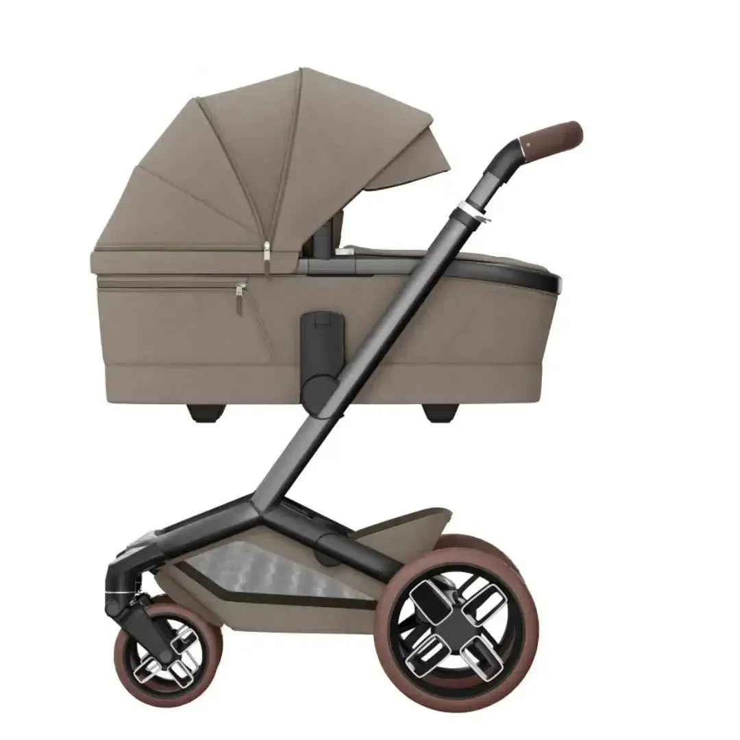 Maxi Cosi Fame 9 Piece Complete Bundle - Twillic Truffle - With Brown Wheels