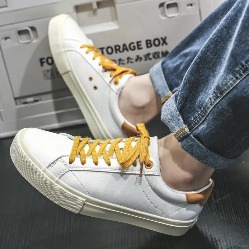 Men Fashion Minimalism PU Leather Skate Shoes