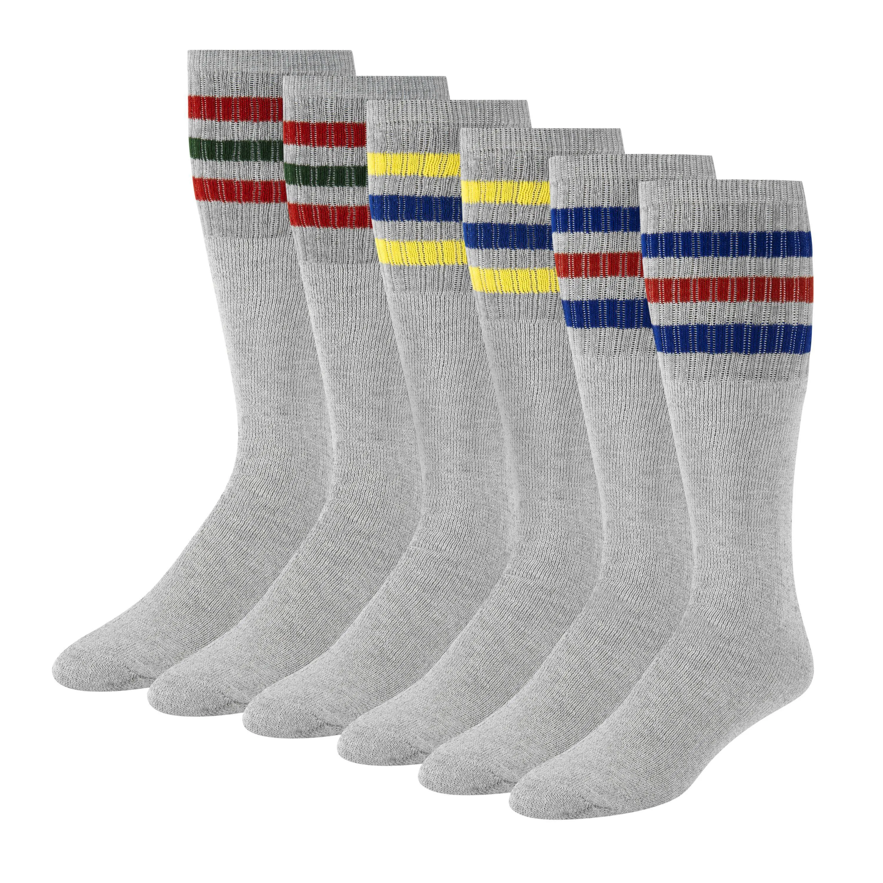 Men's 24" Striped Tube Socks (6-Pair)