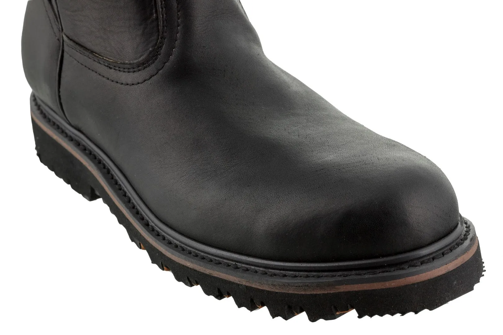 Mens 700TR Black Leather Construction Work Boots