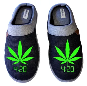 MMJ 4:20 weed marijuana men's DF by DEARFOAMS Slippers House Shoe