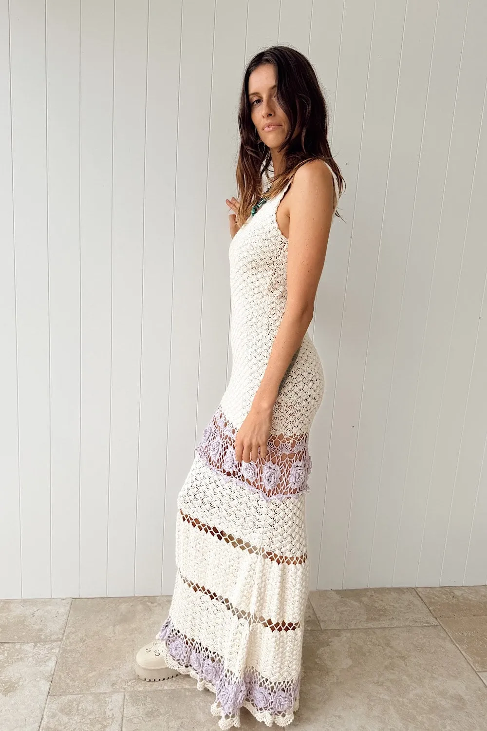 Moonage Daydream Crochet Maxi Dress