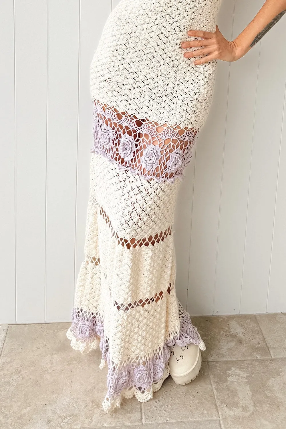 Moonage Daydream Crochet Maxi Dress