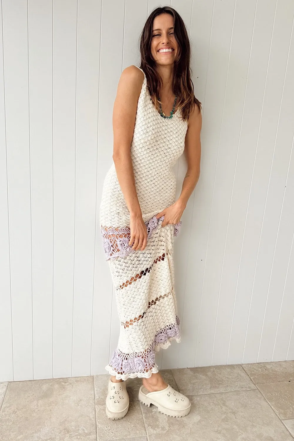 Moonage Daydream Crochet Maxi Dress