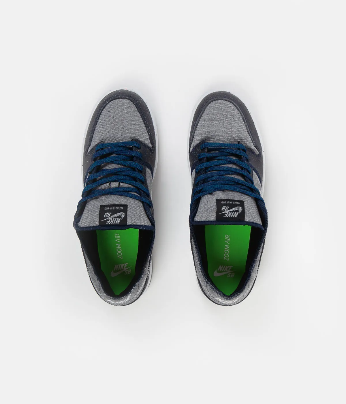 Nike SB Dunk Low Pro E Shoes - Dark Grey / White - Dark Grey - Electric Green