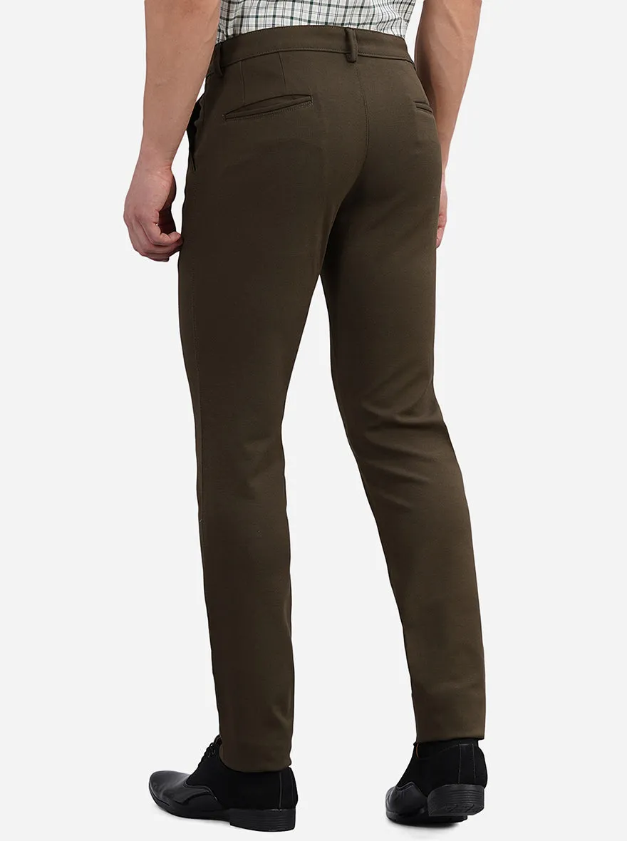 Olive Solid Slim Fit Club Wear Trouser | JB Studio