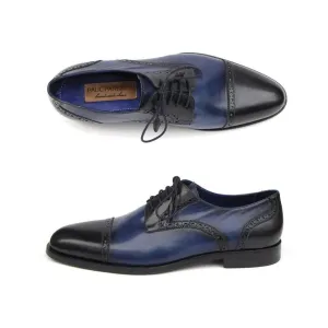 Paul Parkman Men's Parliament Blue Derby Shoes  (ID#046-BLU)