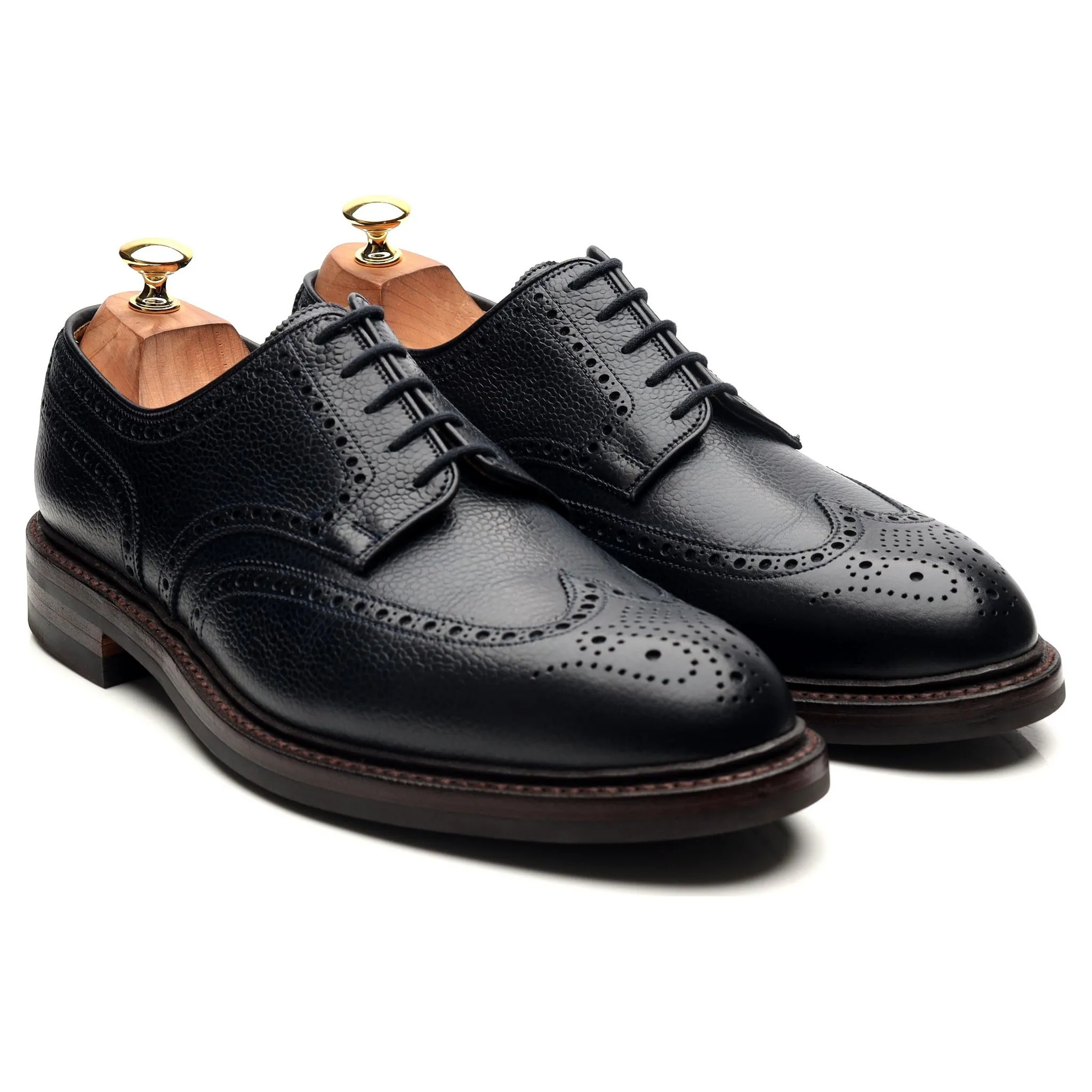 'Pembroke' Navy Blue Leather Derby Brogues UK 9.5 E