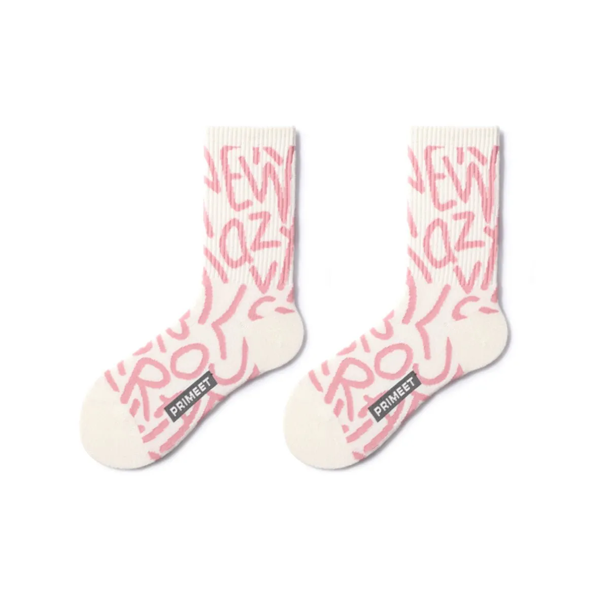 Pink Crush All-season Unisex 5pcs Crew Socks Set