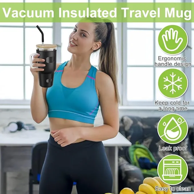 Portable Glass Cup with Lid, Straw & Silicone Sleeve