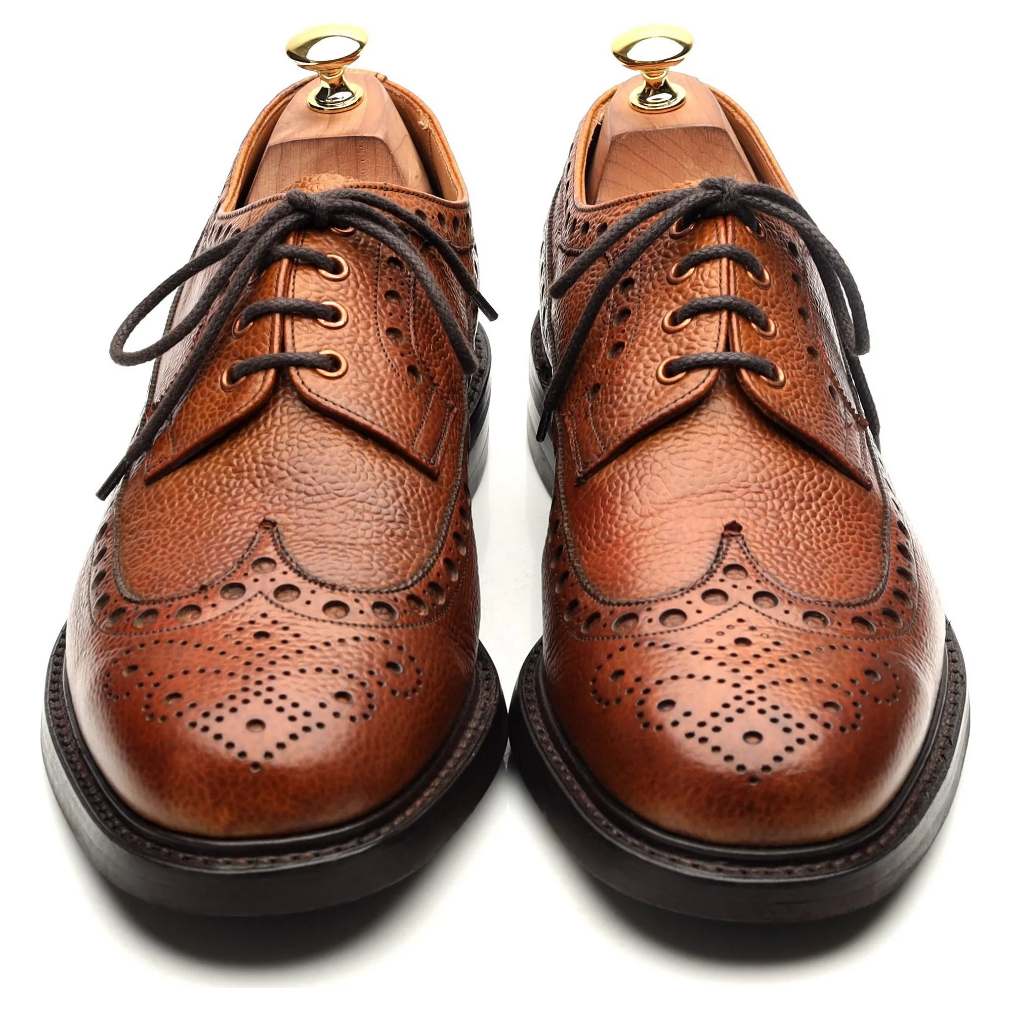 Private White V.C. 'Bolton' Tan Brown Leather Derby Brogues UK 10 F