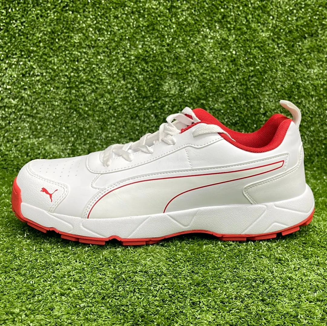 Puma White Grey Dawn Red Blast Cricket Shoes