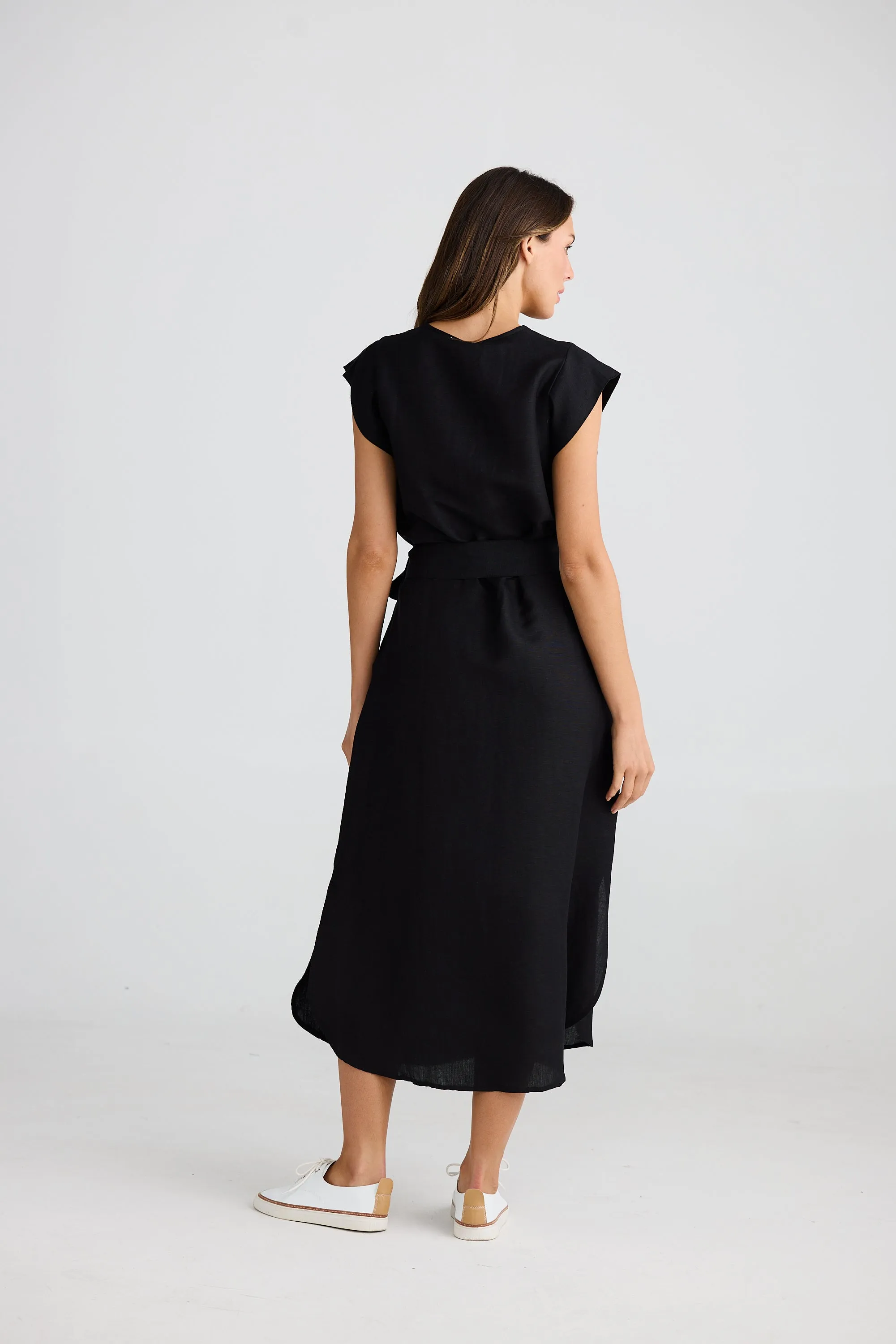 Sebou Linen Dress - Black