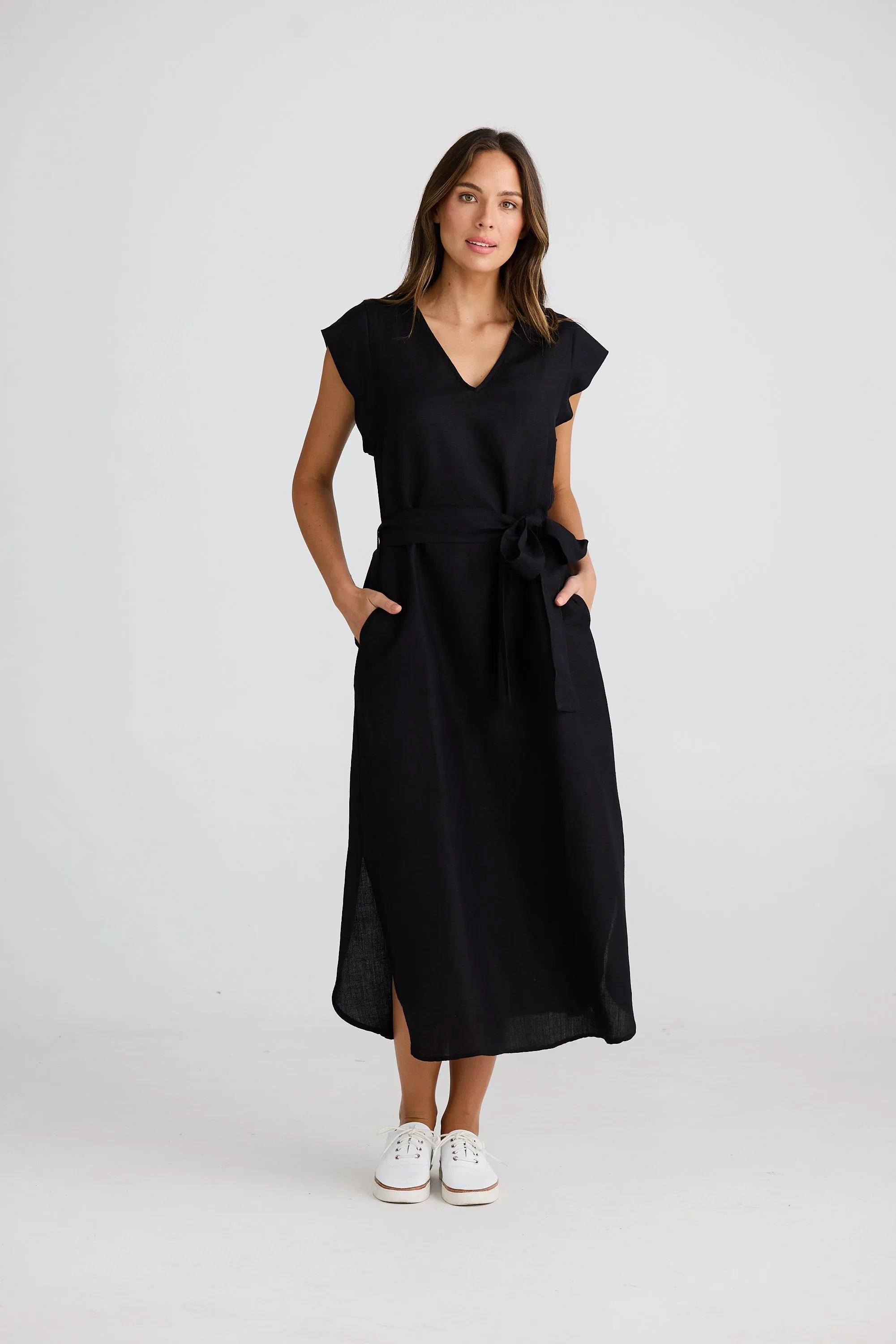 Sebou Linen Dress - Black