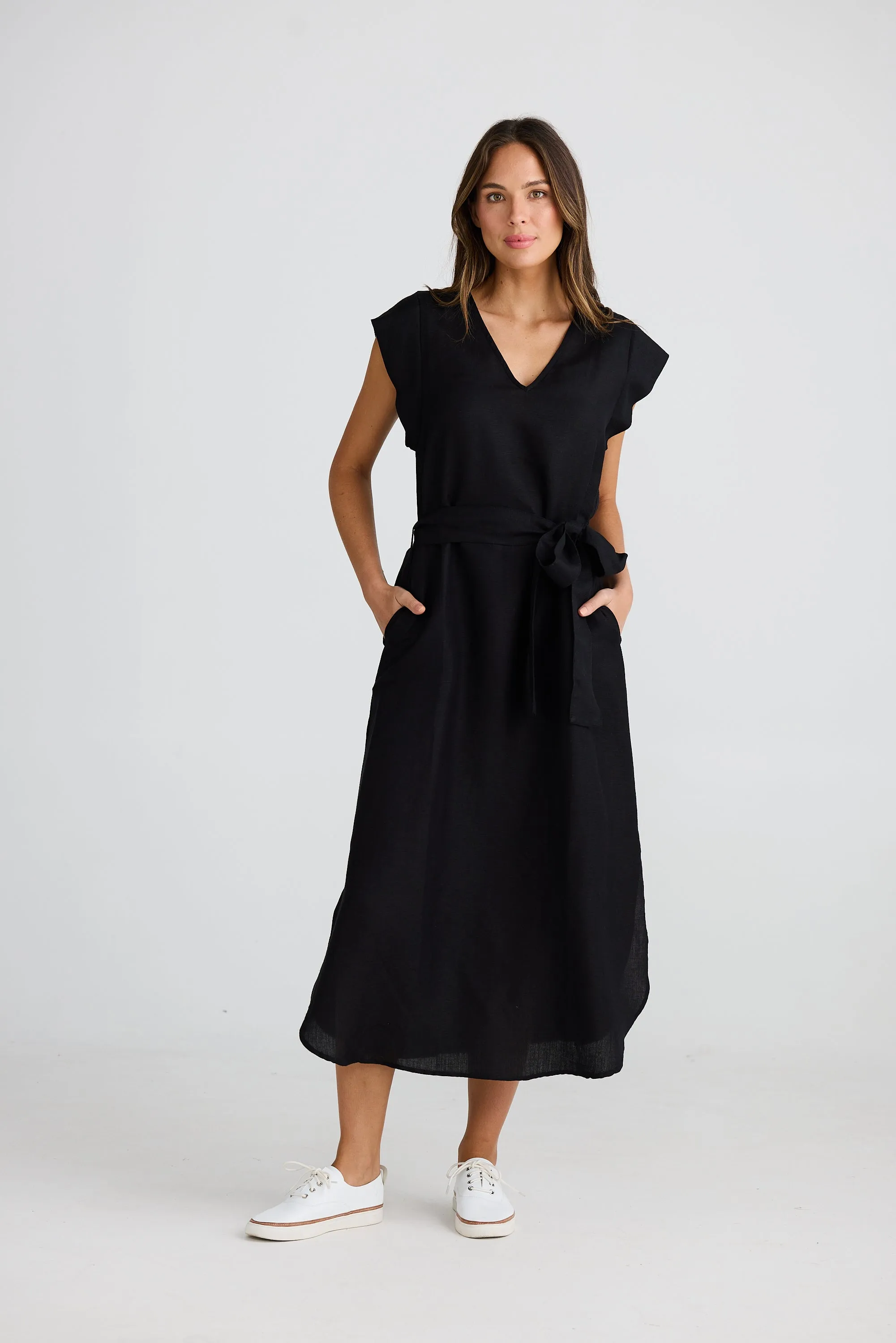 Sebou Linen Dress - Black