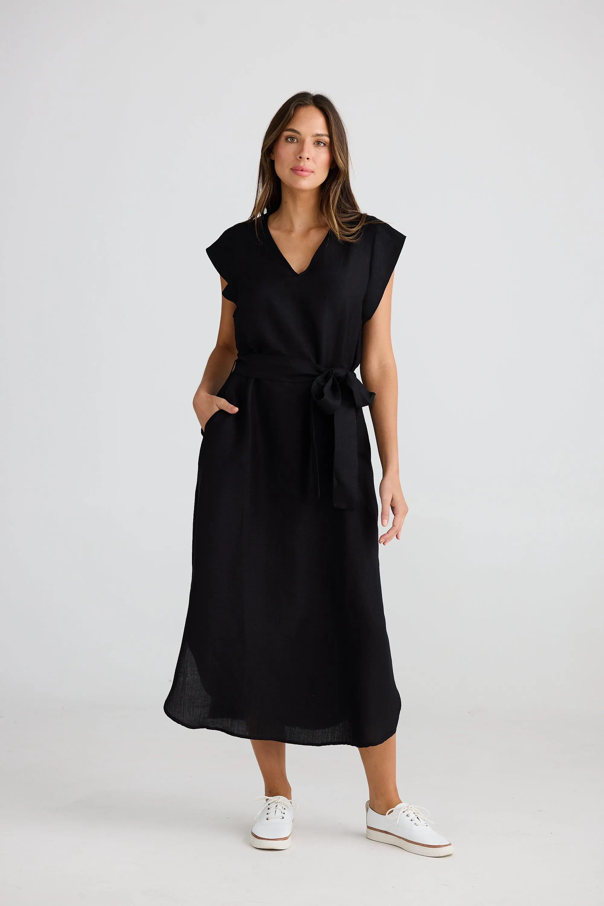 Sebou Linen Dress - Black