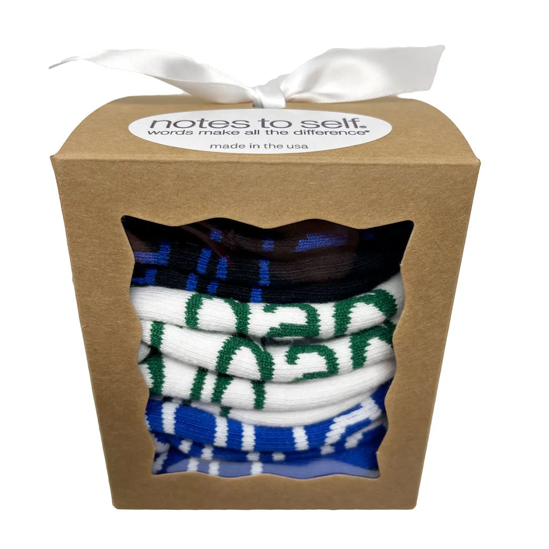 Socks in a Box for grandpa - 3-pair gift set